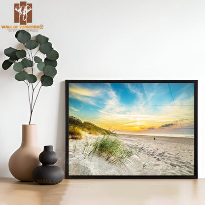 Sand Dunes Against the Sunset Light on the Beach in Northern Poland High Quality Unframed Poster Print & Waterproof Poster Print Wall Décor