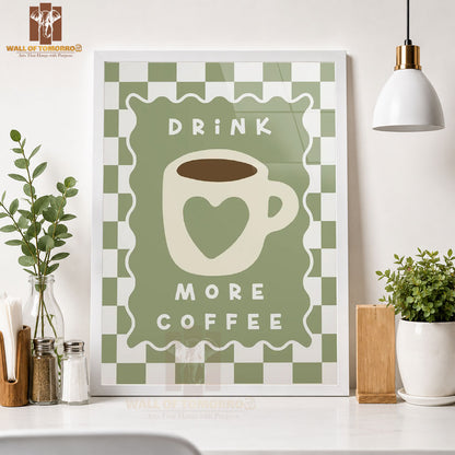 Drink More Coffee Kitchen & Restaurant High Quality Glass Frame Wall Décors in Sri Lanka
