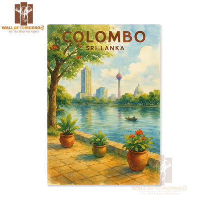 Colombo City Sri Lanka Travel Watercolor High Quality Unframed Poster Print & Waterproof Poster Print Wall Décor