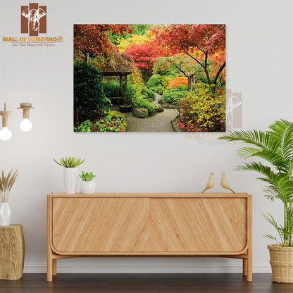 Autumnal Japanese Garden in Victoria High Quality Unframed Poster Print & Waterproof Poster Print Wall Décor
