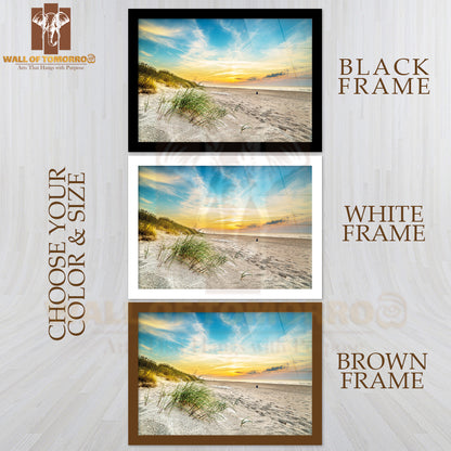 Sand Dunes Against the Sunset Light on the Beach in Northern Poland High Quality Unframed Poster Print & Waterproof Poster Print Wall Décor