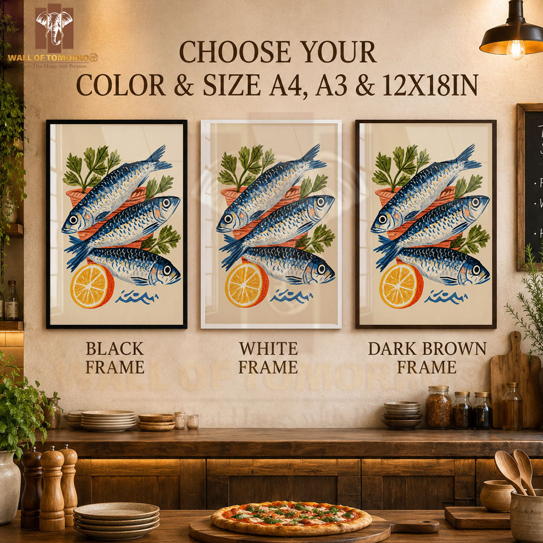 Fish with Lemon Kitchen & Restaurant High Quality Glass Frame Wall Décors in Sri Lanka