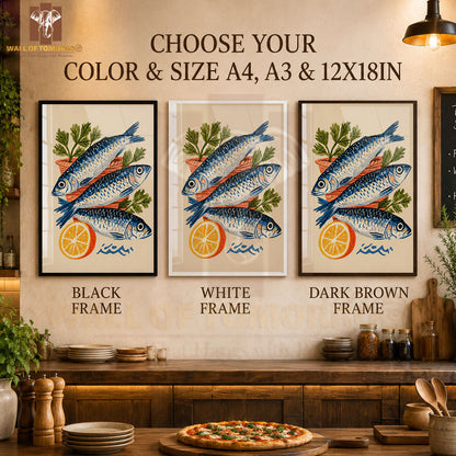 Fish with Lemon Kitchen & Restaurant High Quality Glass Frame Wall Décors in Sri Lanka