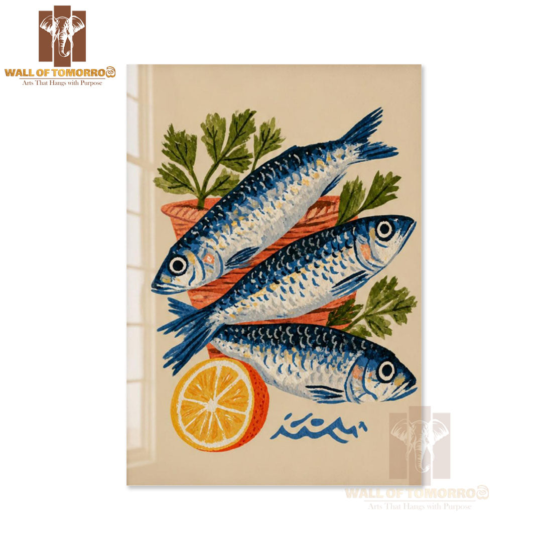 Fish with Lemon Kitchen & Restaurant High Quality Unframed Poster Print & Waterproof Poster Print Wall Décor in Sri Lanka