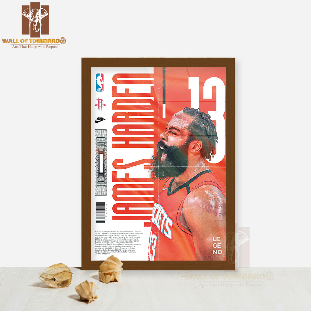 Legend Basketball Player Sports High Quality Glass Frame Wall Décor