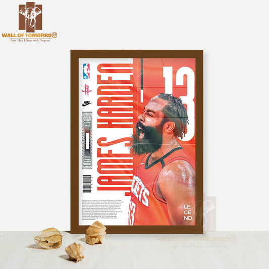 Legend Basketball Player Sports High Quality Glass Frame Wall Décor