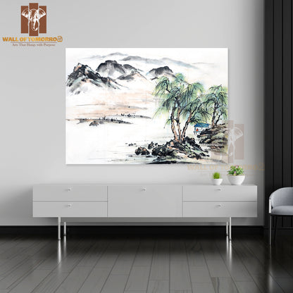 Mountains Scenery Oil Painting High Quality Unframed Poster Print & Waterproof Poster Print Wall Décor