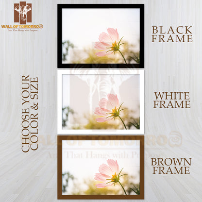 Closeup Natural View of Pink Flower Under Summer Sunlight in Garden High Quality Unframed Poster Print & Waterproof Poster Print Wall Décor
