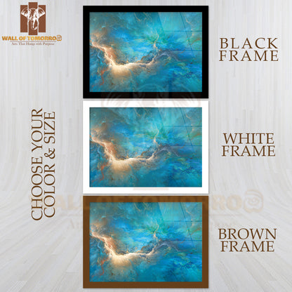Blue & White Beutiful Abstract High Quality Unframed Poster Print & Waterproof Poster Print Wall Décor