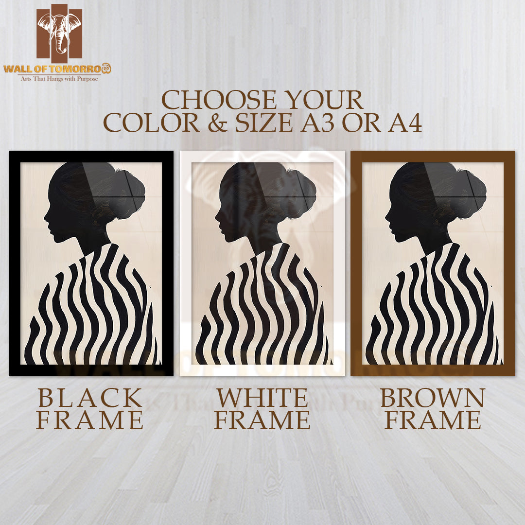 Mystic Silhouette Neutral Elegance Art High Quality Glass Frame Wall Décor