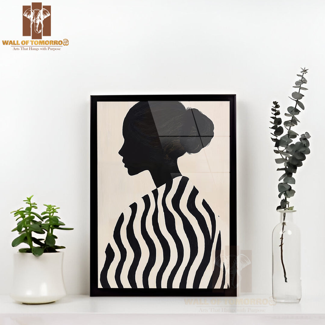 Mystic Silhouette Neutral Elegance Art High Quality Glass Frame Wall Décor