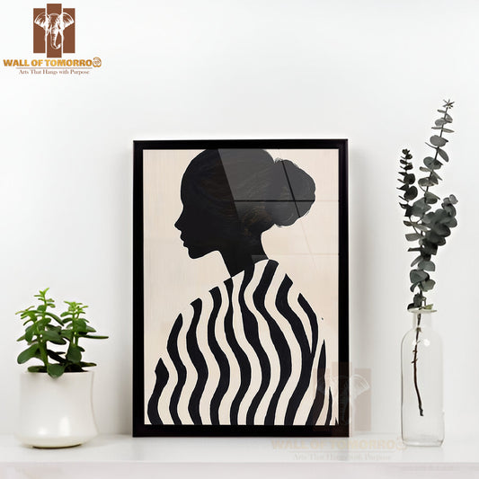 Mystic Silhouette Neutral Elegance Art High Quality Glass Frame Wall Décor