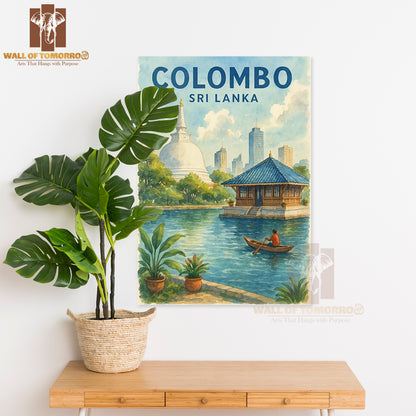 Colombo - Sri Lanka Watercolor Travel High Quality Unframed Poster Print & Waterproof Poster Print Wall Décor