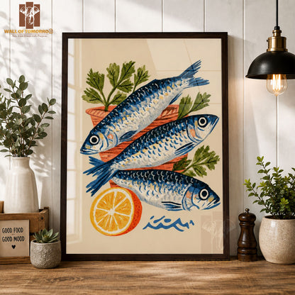 Fish with Lemon Kitchen & Restaurant High Quality Glass Frame Wall Décors in Sri Lanka
