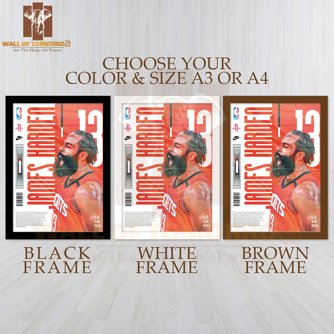 Legend Basketball Player Sports High Quality Glass Frame Wall Décor