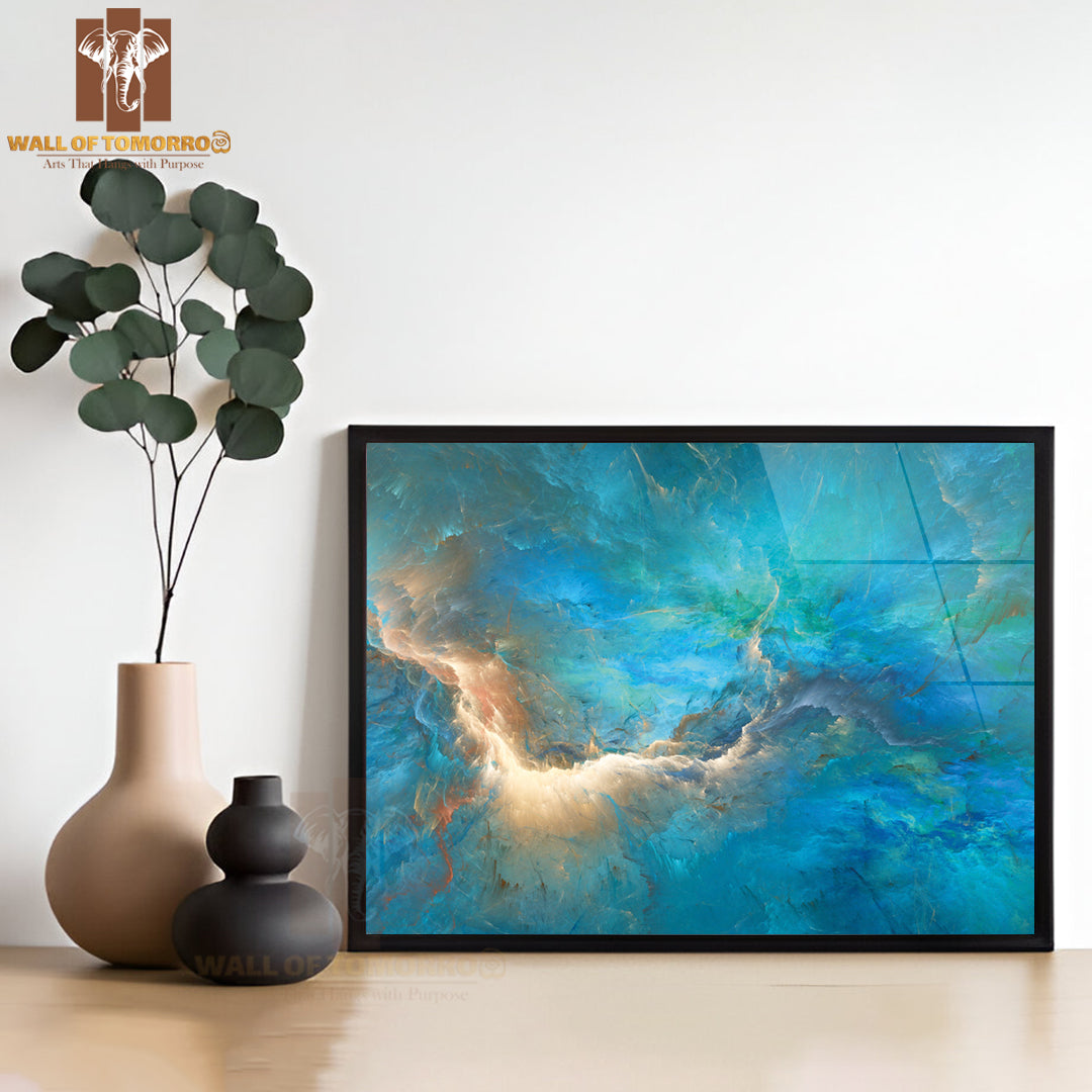 Blue & White Beutiful Abstract High Quality Unframed Poster Print & Waterproof Poster Print Wall Décor