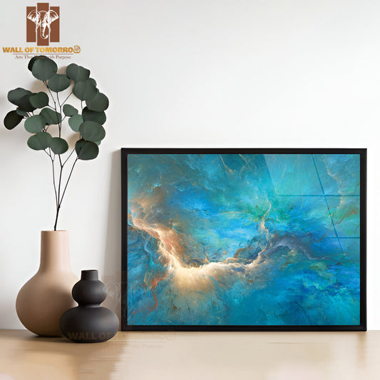 Blue & White Beutiful Abstract High Quality Unframed Poster Print & Waterproof Poster Print Wall Décor