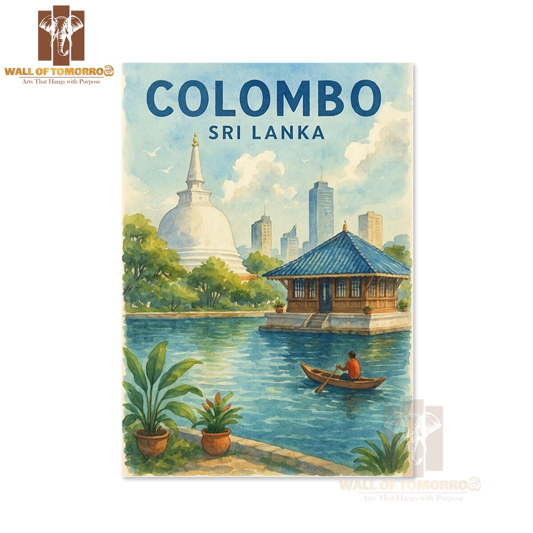 Colombo - Sri Lanka Watercolor Travel High Quality Unframed Poster Print & Waterproof Poster Print Wall Décor
