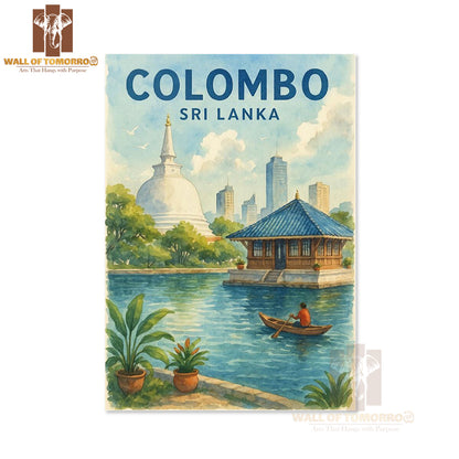Colombo - Sri Lanka Watercolor Travel High Quality Unframed Poster Print & Waterproof Poster Print Wall Décor