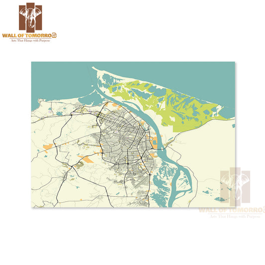 Map Of Barranquilla, Atlantico, Colombia Educational High Quality Unframed Poster Print & Waterproof Poster Print Wall Décor