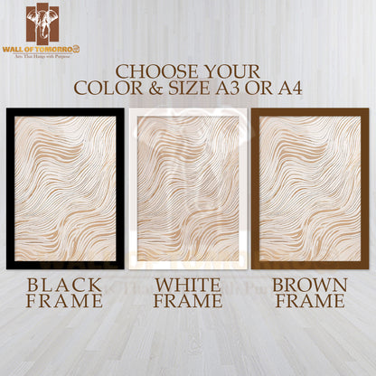 Serene Ripples Neutral Elegance Art High Quality Glass Frame Wall Décor