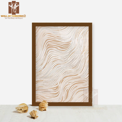 Serene Ripples Neutral Elegance Art High Quality Glass Frame Wall Décor