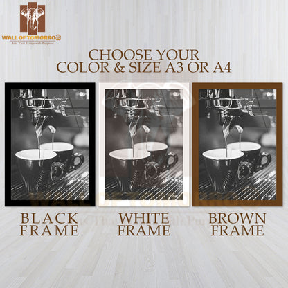 Coffee Espresso High Quality Glass Frame Wall Décor