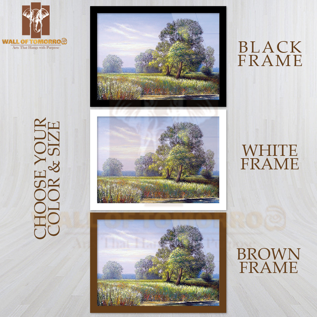 Forest And Pond, Oil and Acrylic Paintings High Quality Unframed Poster Print & Waterproof Poster Print Wall Décor