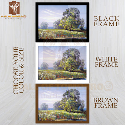 Forest And Pond, Oil and Acrylic Paintings High Quality Unframed Poster Print & Waterproof Poster Print Wall Décor