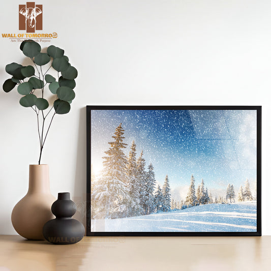 Fantastic Mountain Landscape Glowing by Sunlight High Quality Unframed Poster Print & Waterproof Poster Print Wall Décor