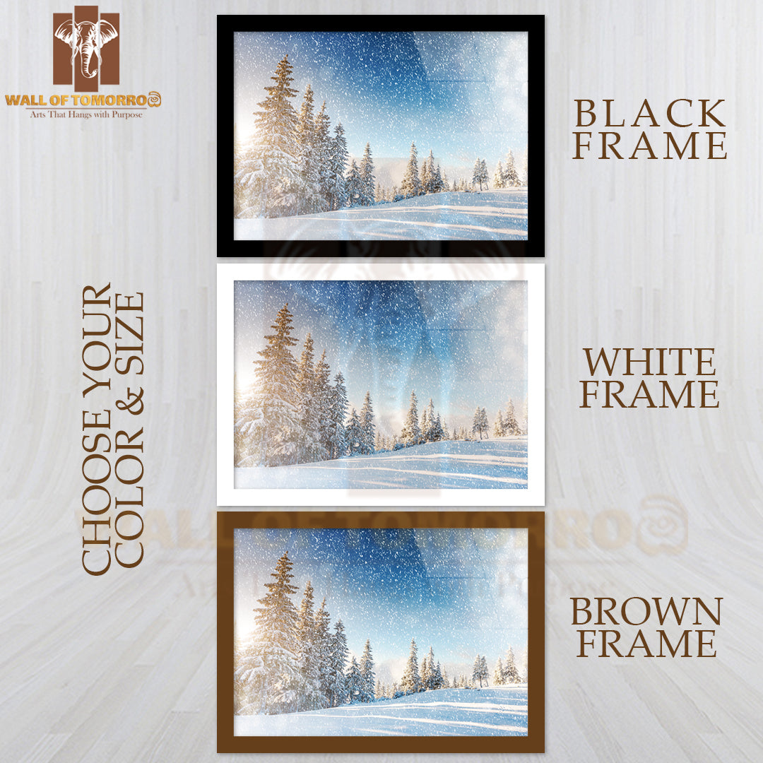 Fantastic Mountain Landscape Glowing by Sunlight High Quality Unframed Poster Print & Waterproof Poster Print Wall Décor