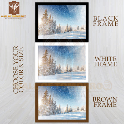 Fantastic Mountain Landscape Glowing by Sunlight High Quality Unframed Poster Print & Waterproof Poster Print Wall Décor