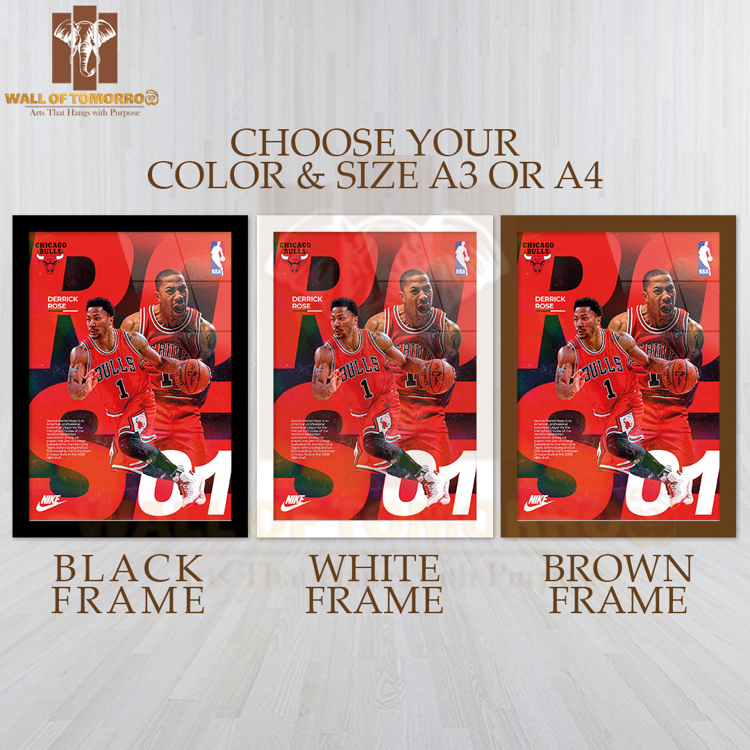 Famous Basketball Team Player On The Basketball Court Sports High Quality Glass Frame Wall Décor