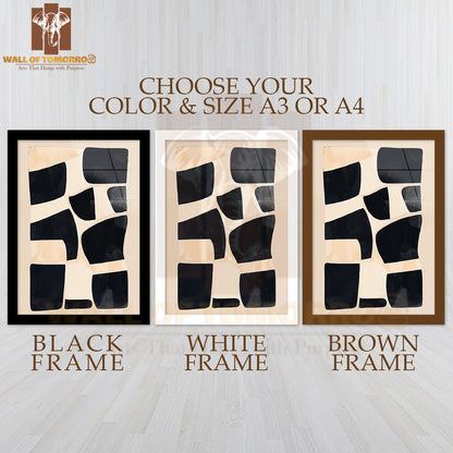 Sophisticated Contrast Neutral Elegance Art High Quality Glass Frame Wall Décor