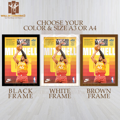 Famous Basketball Team Player Sports High Quality Glass Frame Wall Décor