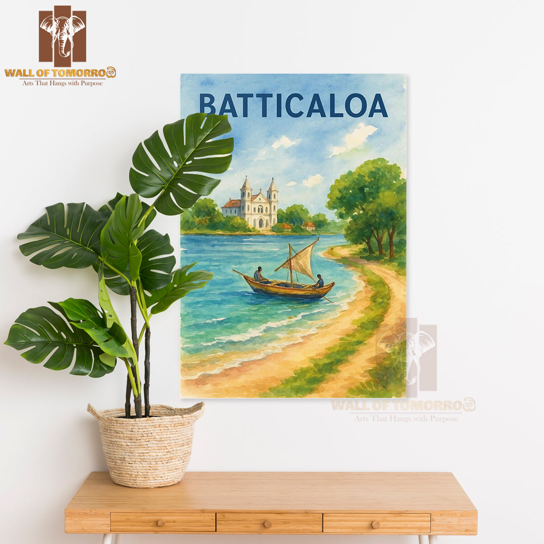 Batticaloa Sri Lanka Watercolor Travel High Quality Unframed Poster Print & Waterproof Poster Print Wall Décor