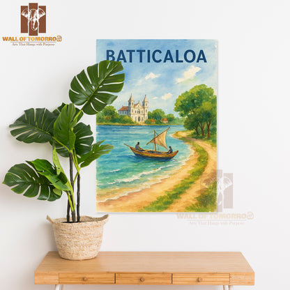 Batticaloa Sri Lanka Watercolor Travel High Quality Unframed Poster Print & Waterproof Poster Print Wall Décor