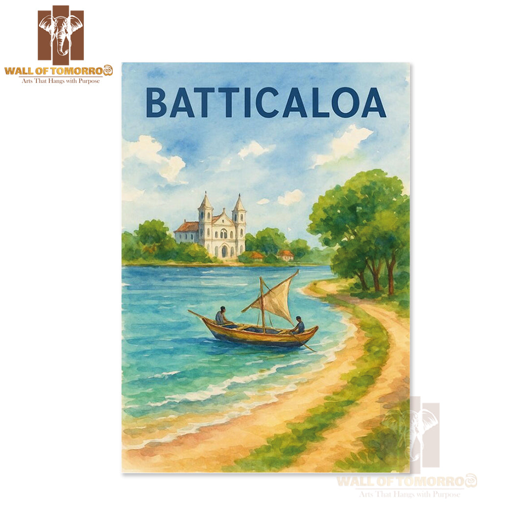Batticaloa Sri Lanka Watercolor Travel High Quality Unframed Poster Print & Waterproof Poster Print Wall Décor