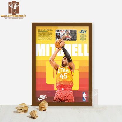 Famous Basketball Team Player Sports High Quality Glass Frame Wall Décor