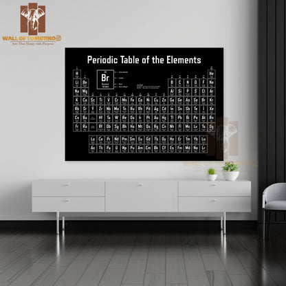 Periodic Table of the Elements Black Educational High Quality Unframed Poster Print & Waterproof Poster Print Wall Décor