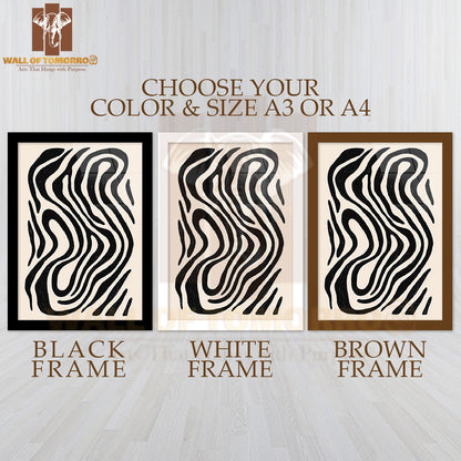 Abstract Echo Neutral Elegance Art High Quality Glass Frame Wall Décor