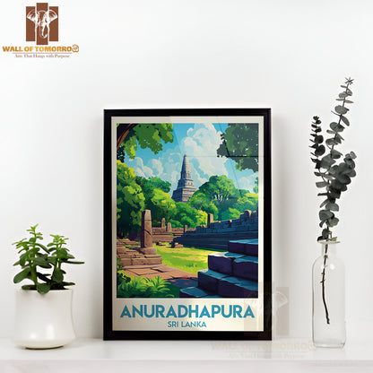 Anuradhapura Stupa, Sri Lanka Travel High Quality Glass Frame Wall Décor