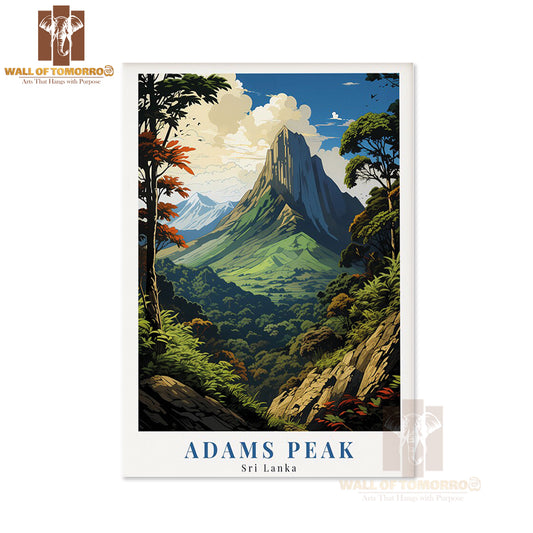 Adam's Peak Vintage Travel Sri Lanka High Quality Unframed Poster Print & Waterproof Poster Print Wall Décor