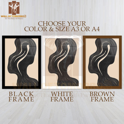 Serene Rhythm Neutral Elegance Art High Quality Glass Frame Wall Décor