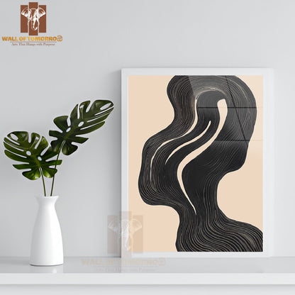 Serene Rhythm Neutral Elegance Art High Quality Glass Frame Wall Décor