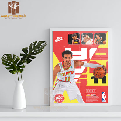 Famous Basketball Team Player, All-Star Basketball Player Sports High Quality Glass Frame Wall Décor