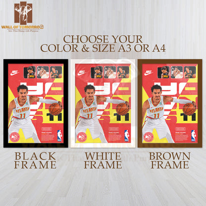 Famous Basketball Team Player, All-Star Basketball Player Sports High Quality Glass Frame Wall Décor