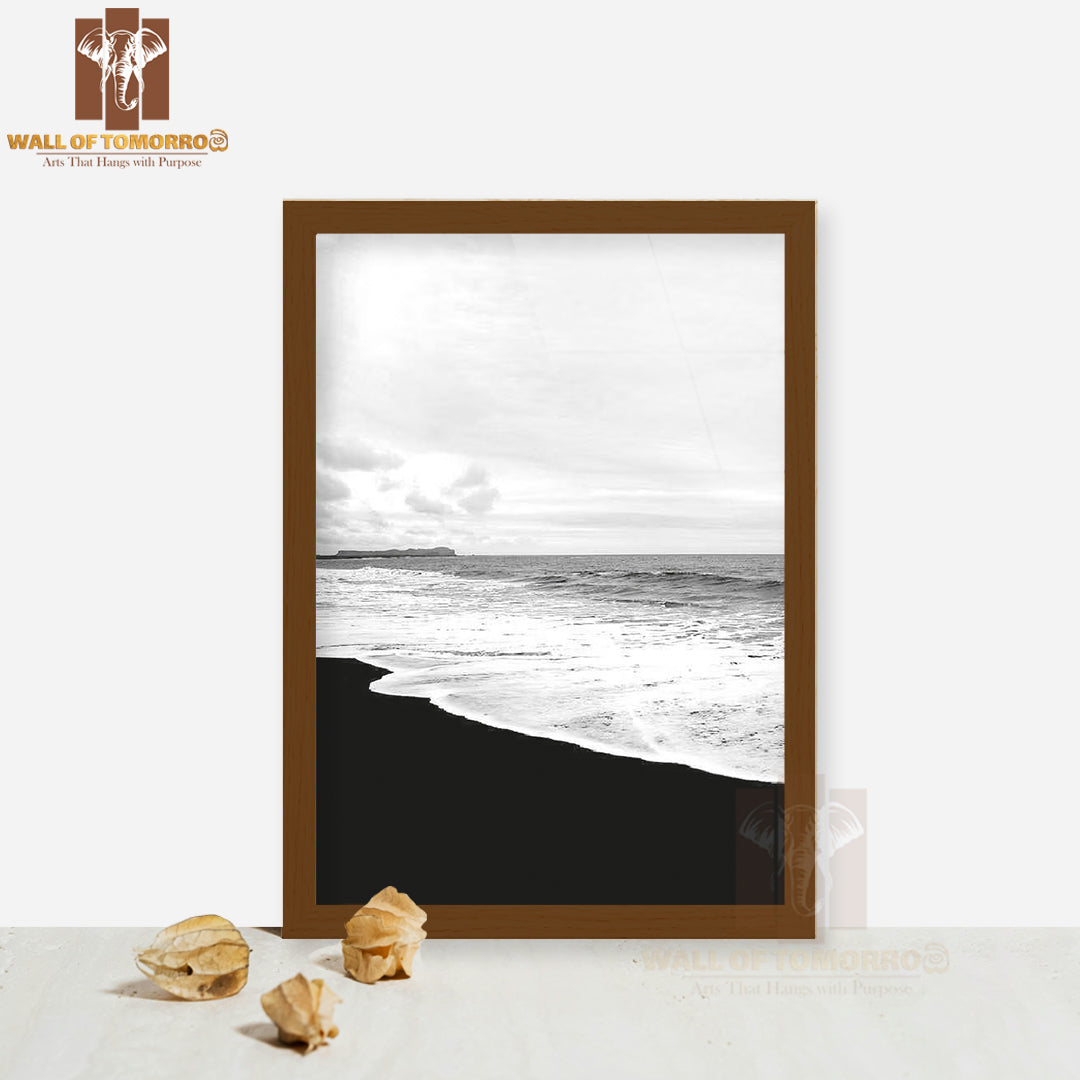 Black Beach View High Quality Glass Frame Wall Décor