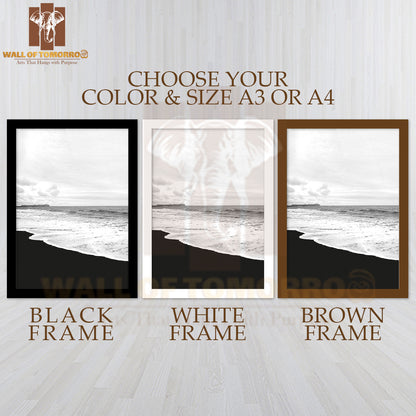 Black Beach View High Quality Glass Frame Wall Décor