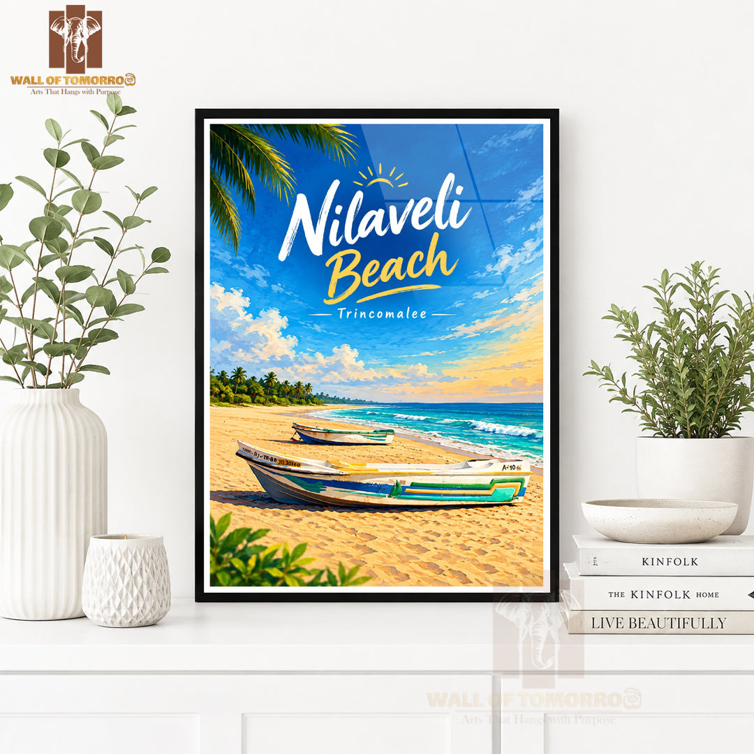 Nilaveli Beach, Trincomalee Sri Lanka Travel High Quality Glass Frame Wall Décor